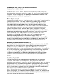 Peer-Tandem Projektbericht